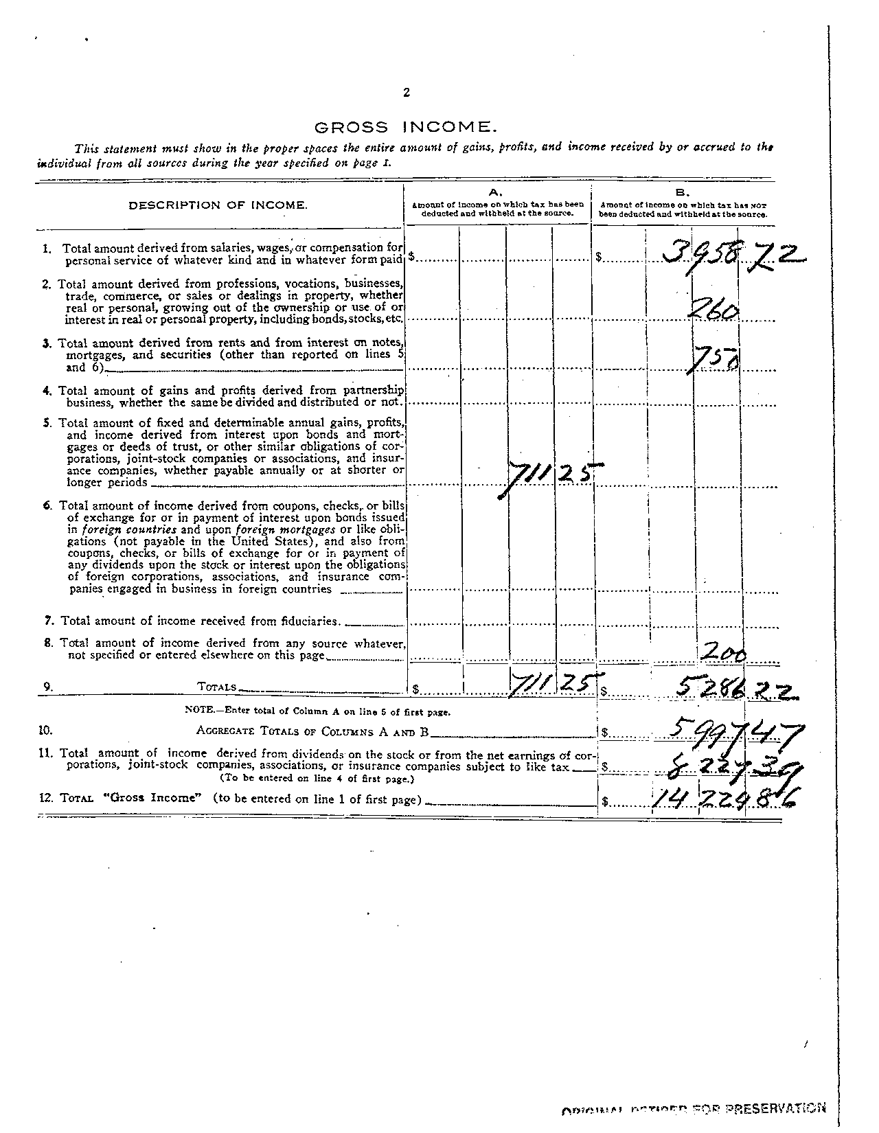 Franklin Delano Roosevelt's Tax Return from 1913 — Visualizing